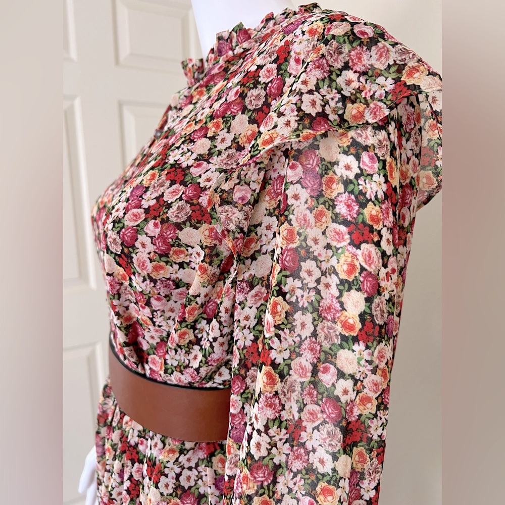 Mango Flower Floral Print Dress size 6